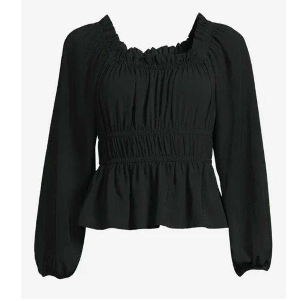 NWT Sofia Vergara peplum square neck blouse